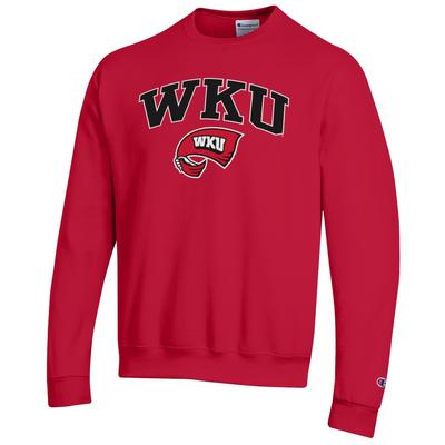Western Kentucky Arch Logo Red Fleece Crew