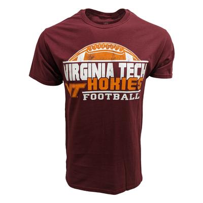 Virginia Tech Hokies Distressed Football T-Shirt