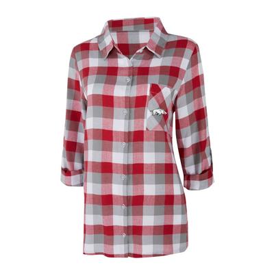 Arkansas Women's Long Sleeve Flannel Nightshirt