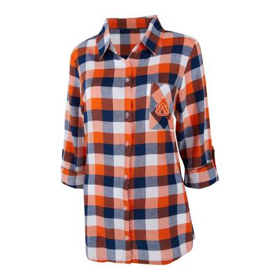Auburn Women's Long Sleeve Flannel Nightshirt