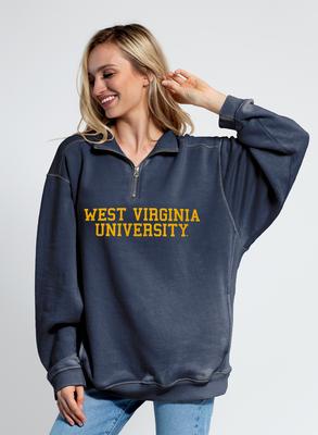 West Virginia Chicka-D Women's Everybody Stacked College 1/4 Zip Pullover