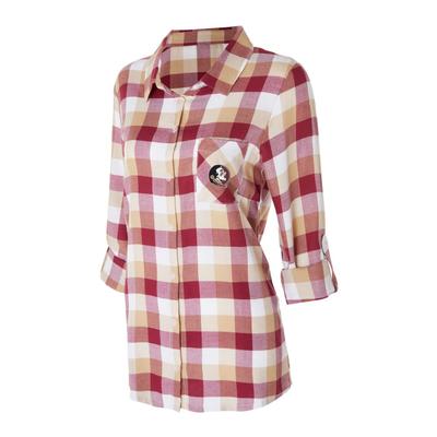 Florida State Women's Long Sleeve Flannel Nightshirt