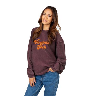 Virginia Tech Chicka-D Women's Vintage Script Corded Sweatshirt
