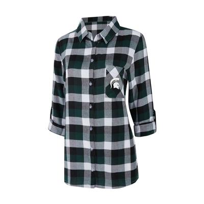 Michigan State Women's Long Sleeve Flannel Nightshirt
