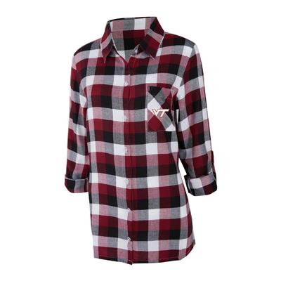 Virginia Tech Women's Long Sleeve Flannel Nightshirt