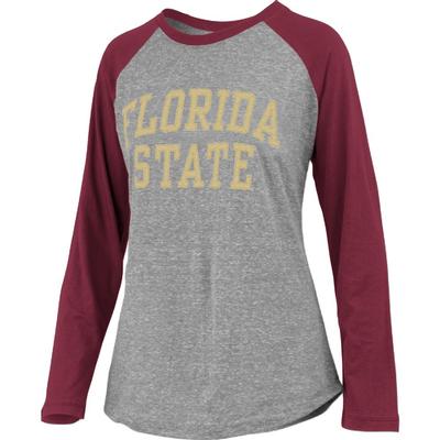 Florida State Pressbox Bentley Applique Long Sleeve Baseball Tee