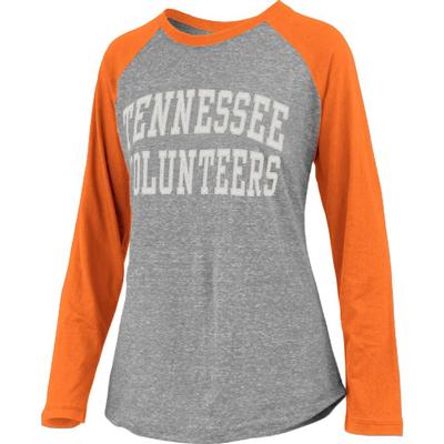 Tennessee Pressbox Bentley Applique Long Sleeve Baseball Tee