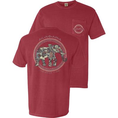 Alabama Boho Circle Elephant Comfort Colors Pocket Tee