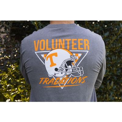 Tennessee Volunteer Traditions Heather 90's Power T Helmet Long Sleeve Tee Shirt