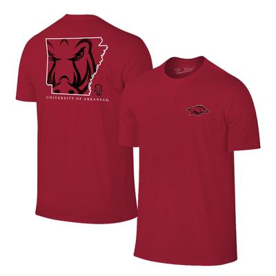 Arkansas Razorbacks Mascot State Fill Short Sleeve Tee