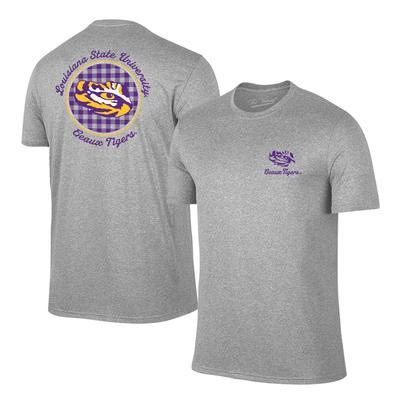 LSU Women's Gingham Short Sleeve Tee