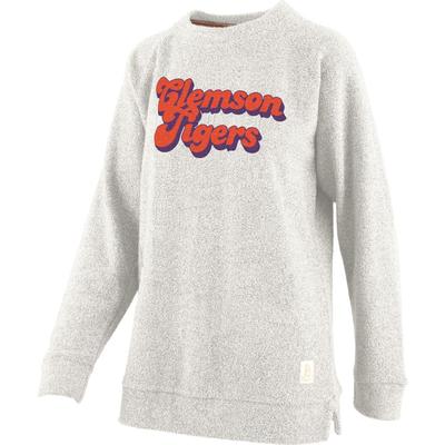Clemson Retro Angie Chenille Comfy Terry Crew Sweatshirt