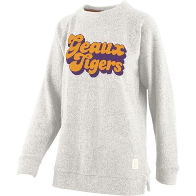 LSU Retro Angie Chenille Comfy Terry Crew Sweatshirt
