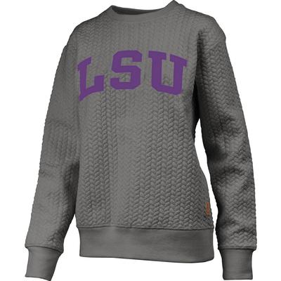 LSU Banner Elk Cable Knit Crew Sweatshirt