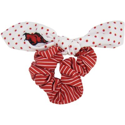 Arkansas Zoozatz Polka Dot Scrunchie with Bow