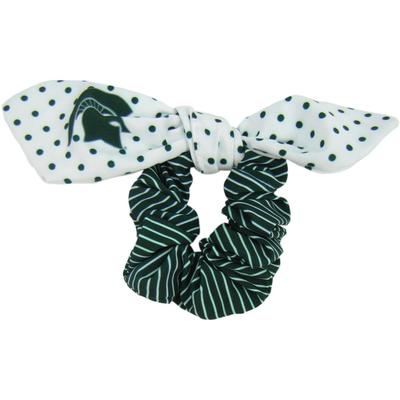 Michigan State Zoozatz Polka Dot Scrunchie with Bow