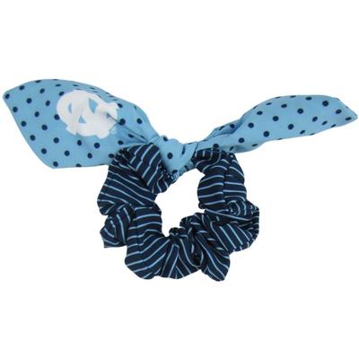 UNC Zoozatz Polka Dot Scrunchie with Bow