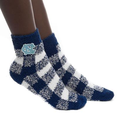 UNC Zoozatz Fuzzy Buffalo Check Socks