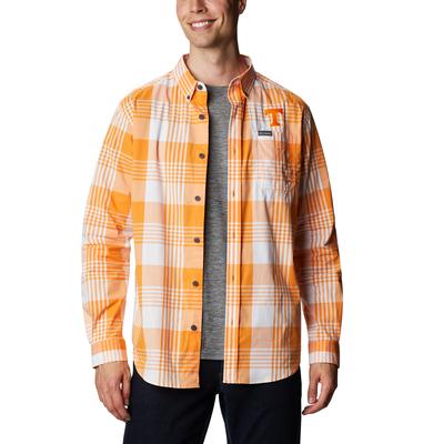 Tennessee Columbia Men's Rapid Rivers Plaid Long Sleeve Shirt