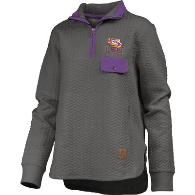 LSU Women's Pressbox Caribou Quilted 1/4 Zip