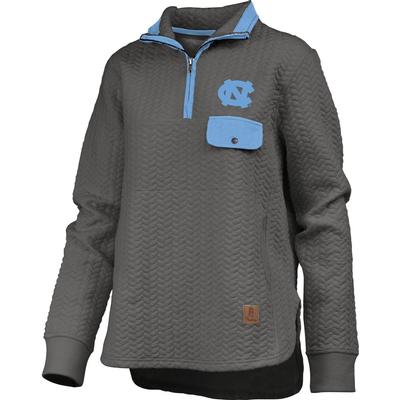 UNC Women's Pressbox Caribou Quilted 1/4 Zip