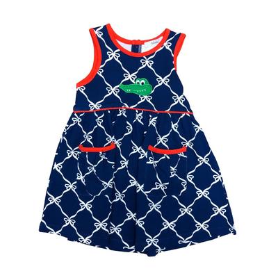 Ishtex Toddler Girl Bow Print Tank Dress