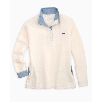 LSU Women's Southern Tide Quilted Pullover