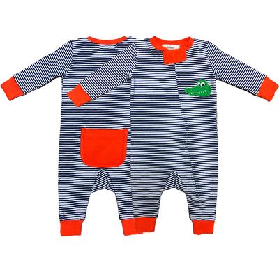 Ishtex Infant Striped Zip Up Pajamas