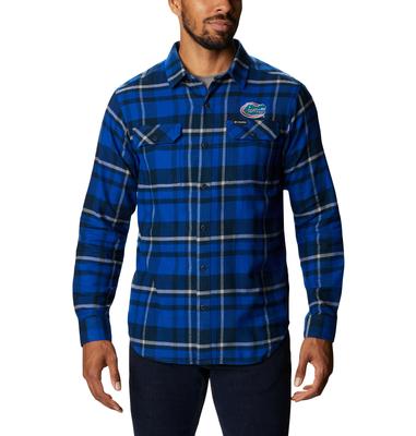 Florida Columbia Men's Flare Gun Flannel Plaid Long Sleeve Shirt
