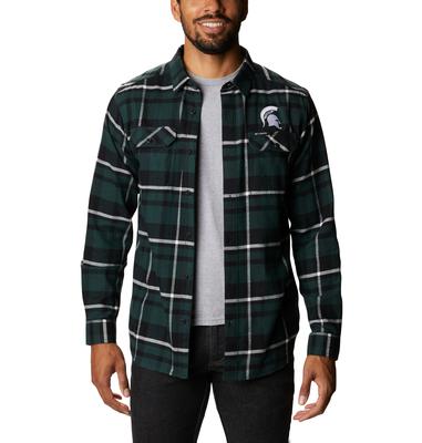 Michigan State Columbia Men's Flare Gun Flannel Plaid Long Sleeve Shirt