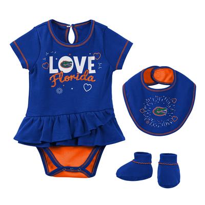Florida Gen2 Infant Girl Creeper, Bib, & Bootie Set