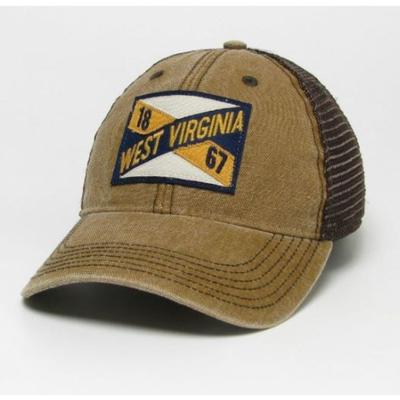 West Virginia Legacy Frayed X Patch Trucker Hat