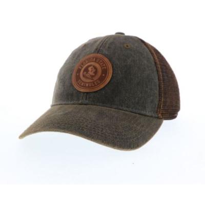 Florida State Legacy Leather Circle Patch Trucker Hat