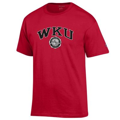 Western Kentucky Champion Men's Arch College Seal Tee Shirt RED