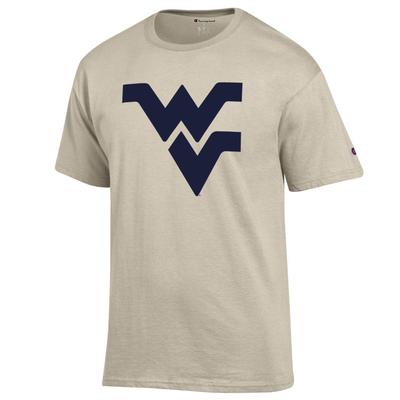 West Virginia Champion Men's Giant Logo Tee Shirt OATMEAL