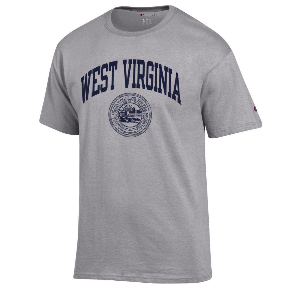  West Virginia Champion Men's Arch College Seal Tee Shirt