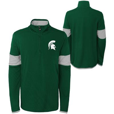 Michigan State YOUTH Field Poly Mesh 1/4 Zip Pullover