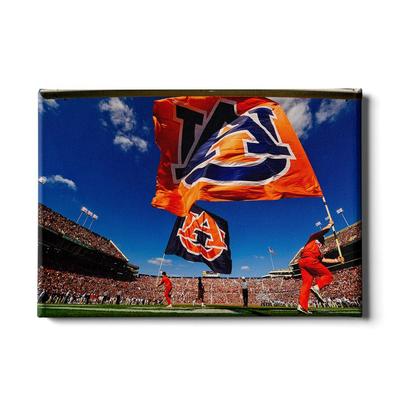 Auburn 24in x 16in AU Flags Canvas