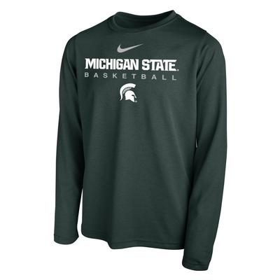 Michigan State YOUTH Nike Basketball Hook LS Legend Tee