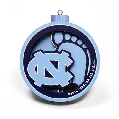 UNC 3D Logo Ornament