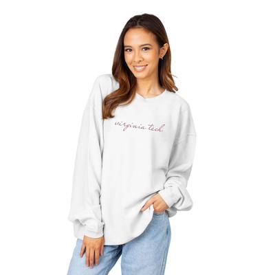 Virginia Tech Chicka-D Women's Embroidered Script Corded Sweatshirt