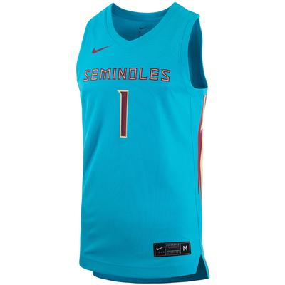 Florida State Seminoles Nike Turquoise Replica Basketball Jersey
