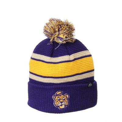 LSU Zephyr Waffle Knit Pom Beanie