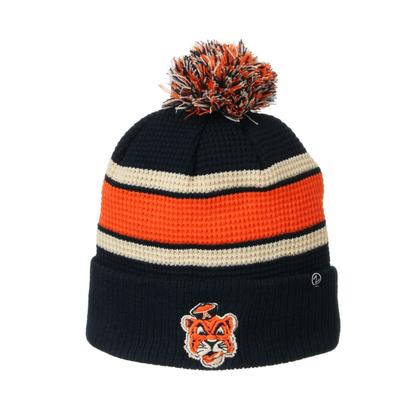 Auburn Zephyr Waffle Knit Pom Beanie