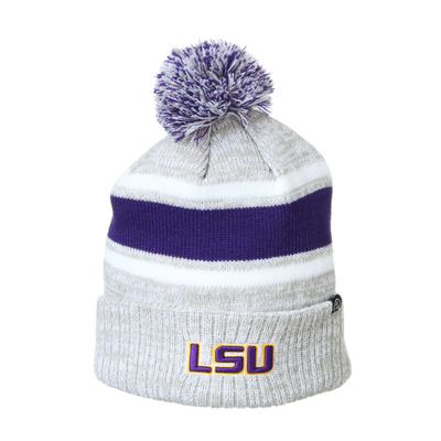 LSU Zephyr Striped Pom Beanie