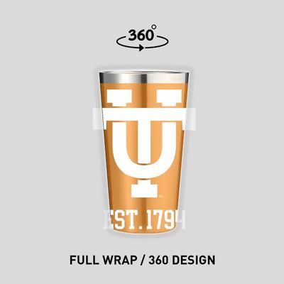 Tennessee Gametime Sidekicks Interlocking UT 16 oz Pint Glass Tumbler
