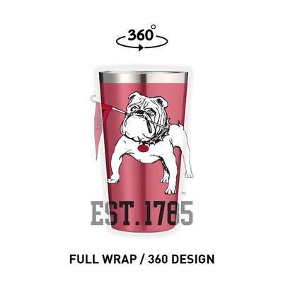 Georgia Gametime Sidekicks Bulldog with Flag 16 oz Pint Tumbler