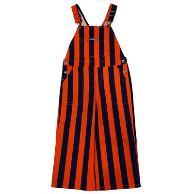 Navy and Orange Toddler Game Bibs Striped Overalls