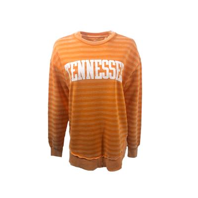 Tennessee Pressbox Women's Julia Stripe Vintage Wash Crew