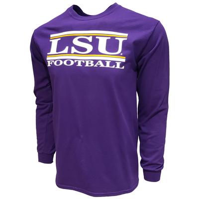 LSU Football Bar Stack Long Sleeve Tee